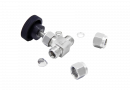 Кран игольчатый 8 мм (НЕРЖАВЕЙКА) с черным вентилем
