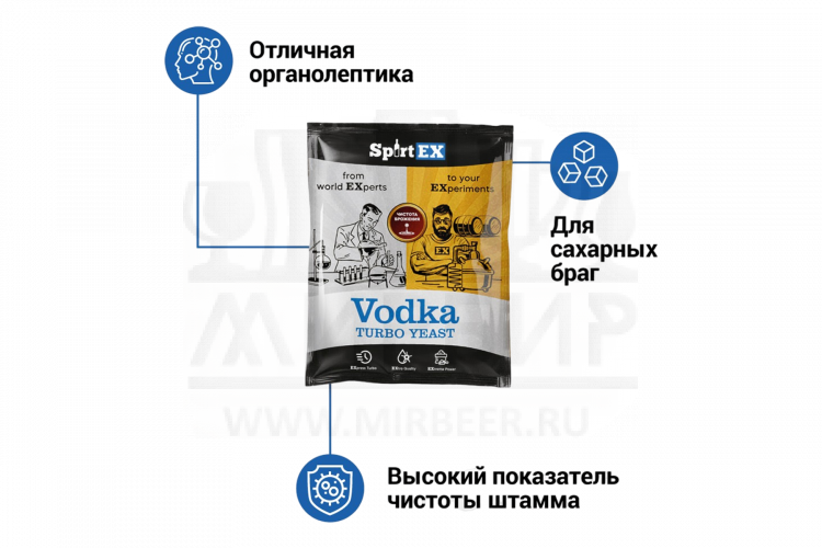 Дрожжи спиртовые SPIRTEX Vodka 66г.