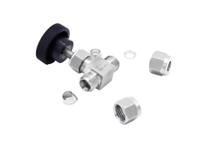 Кран игольчатый 8 мм (НЕРЖАВЕЙКА) с черным вентилем